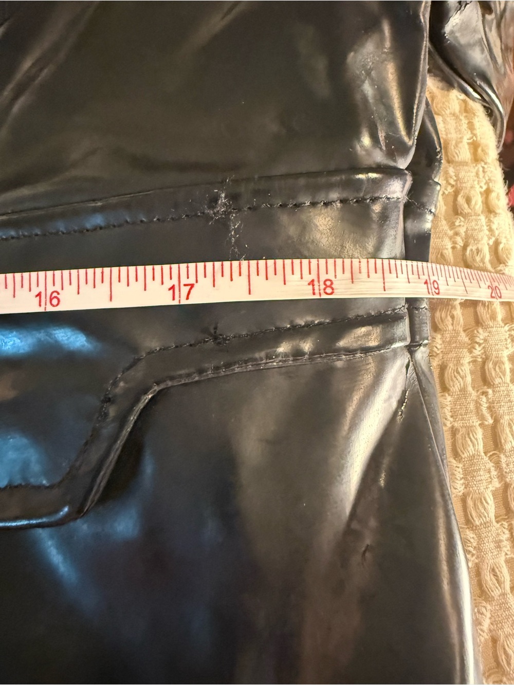 Bagatelle Black Faux Leather Trench Coat Women’s Large Belted Look Vegan - Picture 7 of 7